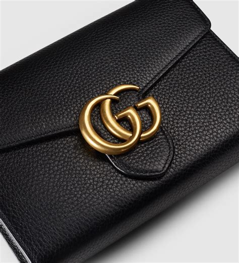 gucci gg marmont leather chain wallet|gucci marmont chain wallet.